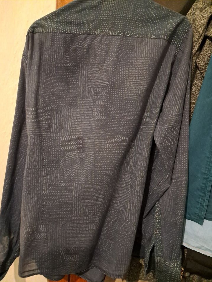 DeFacto Lacivert / Desenli Gömlek - L Beden (Günlük Kullanım) - Görsel 2