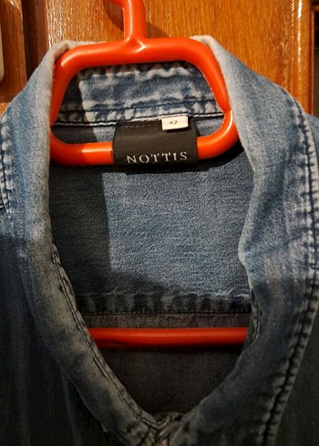 Nottis Çift Cepli Kot / Denim Gömlek - 42 Beden (L-XL Uyumlu) - Görsel 3
