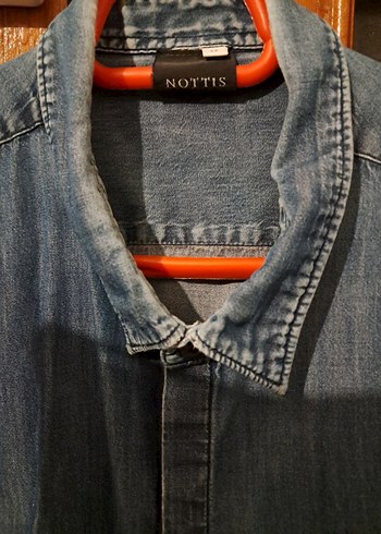 Nottis Çift Cepli Kot / Denim Gömlek - 42 Beden (L-XL Uyumlu) - Görsel 4