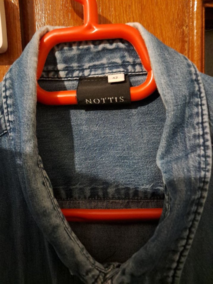 Nottis Çift Cepli Kot / Denim Gömlek - 42 Beden (L-XL Uyumlu) - Görsel 3