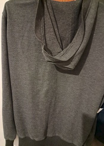 DeFacto XL Kapüşonlu Gri Sweatshirt / Hırka - Görsel 3