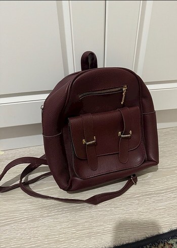 Kadın Bordo Deri Sırt Çantası
