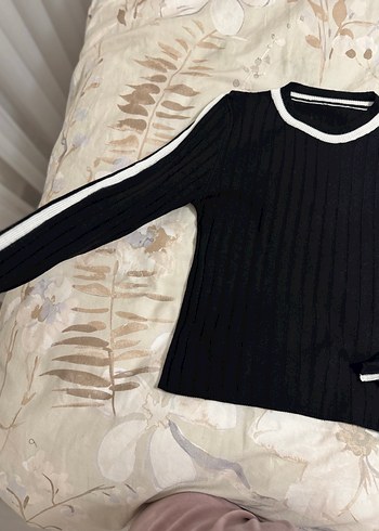 Uzun Kollu Siyah Triko Kadın Kazak - Görsel 5