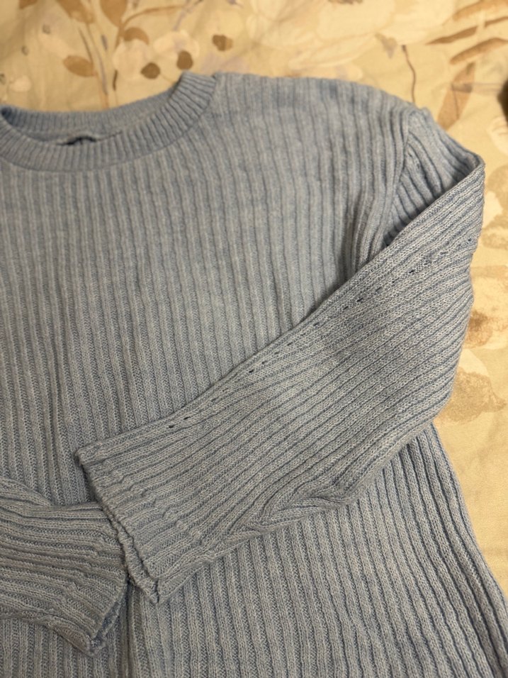 Gri Örgü Kadın Kazak, Uzun Kollu, Salaş - Görsel 3