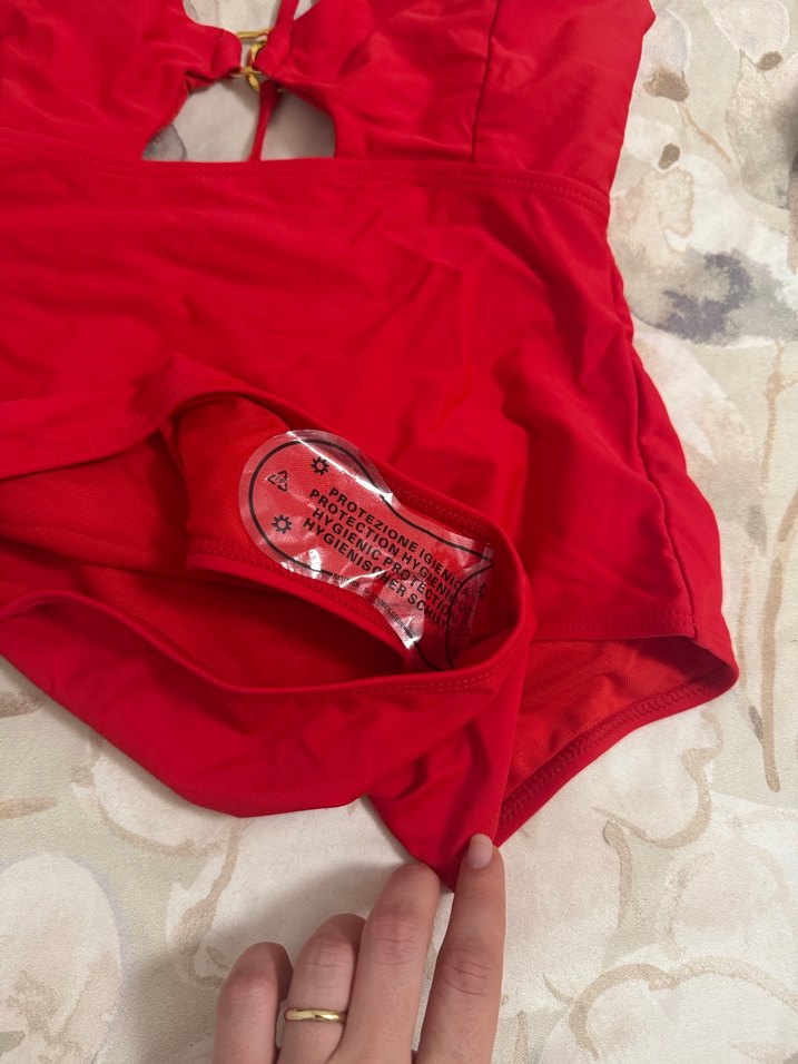 Kırmızı Strappy Kadın Mayo - Görsel 2