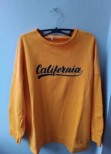 Kadın bol sarı sweatshirt