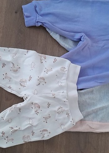 Pamuklu Bebek Pijama Altı - Bej Desenli - Görsel 2