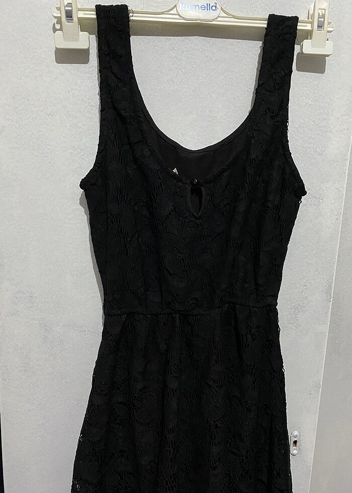 Siyah mini elbise - Görsel 2