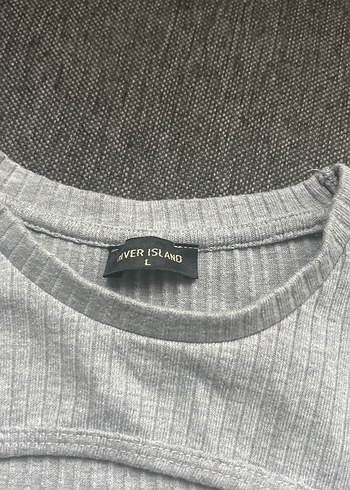 Zara Gri Kadın Kısa Kollu Crop Top