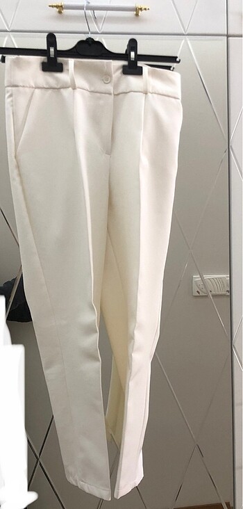 38 Beden beyaz Renk Blazer Ceket Pantolon Takım