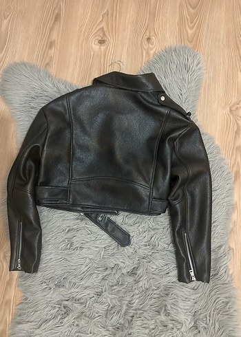 Zara Kahve Deri Biker Ceket