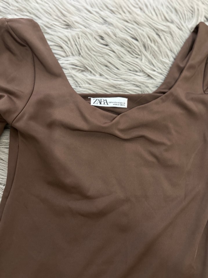 Kadın Kahverengi Uzun Kollu Elbise - Görsel 3