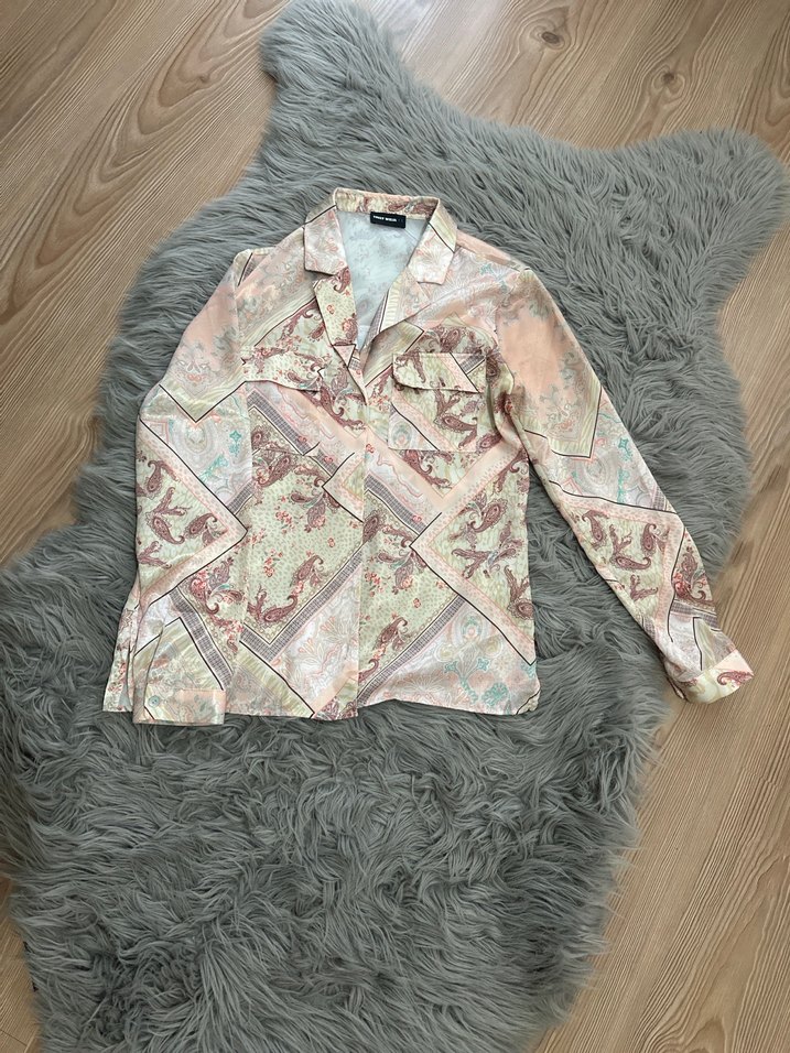 Bohem Desenli Uzun Kollu Kadın Gömlek - Görsel 2