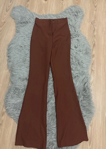 Kadın Kahverengi Kumaş Pantolon - Görsel 2