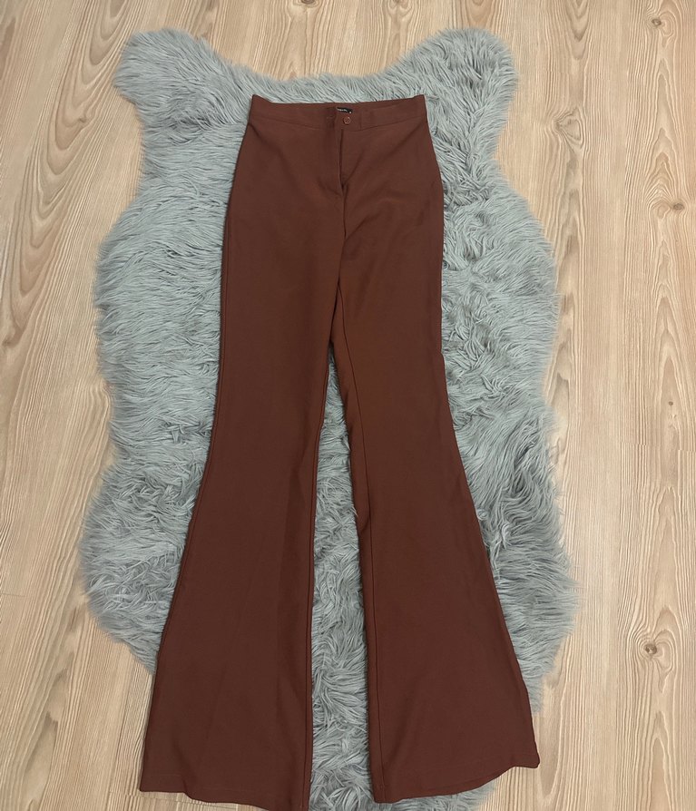 Kadın Kahverengi Kumaş Pantolon - Görsel 2