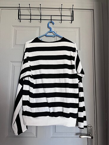 zebra desenli ince sweatshirt