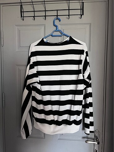m Beden zebra desenli ince sweatshirt