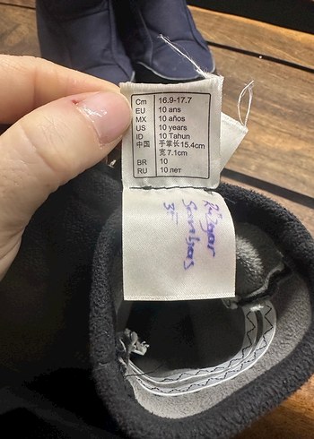 Siyah Polar çocuk Eldiveni Velcro - Görsel 2