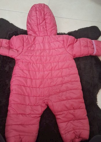 Kapüşonlu Fermuarlı Kız Bebek Tulumu - Görsel 3