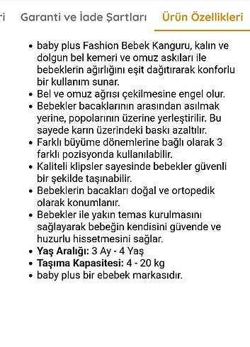 Diğer Baby plus kanguru