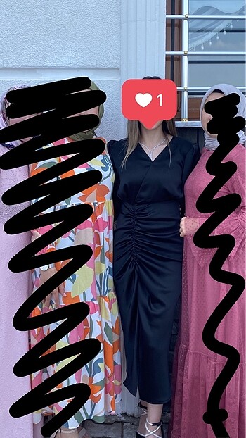 Diğer Siyah saten elbise