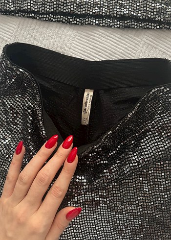 Stradivarius parlak alt üst takım - Görsel 5