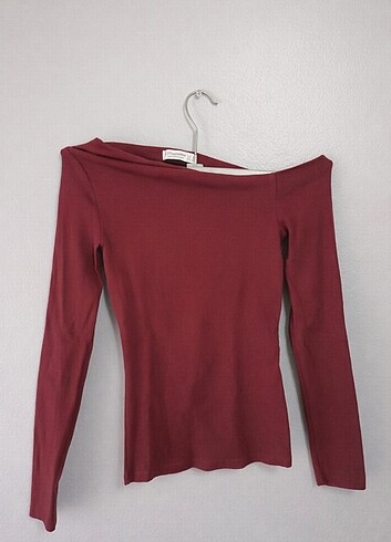 Stradivarius asimetrik yaka bluz - Görsel 3