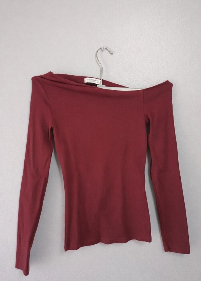 Stradivarius asimetrik yaka bluz - Görsel 3