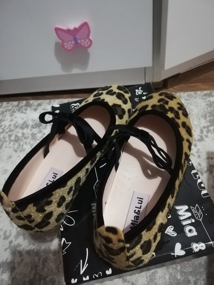 Kız Çocuk Leopar Desenli Tokalı Babet - Görsel 3