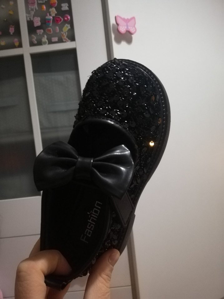 Kız Çocuk Siyah Parlak Fiyonk Detaylı Babet - Görsel 2