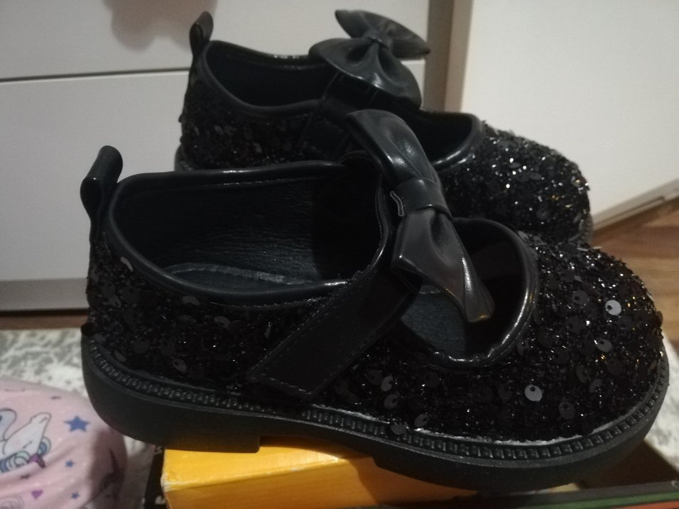 Kız Çocuk Siyah Parlak Fiyonk Detaylı Babet - Görsel 3