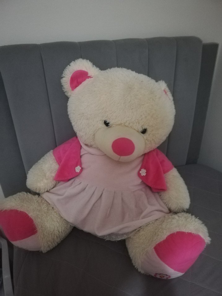 Pembe Elbise Giyen Peluş Ayı Oyuncak - Görsel 3