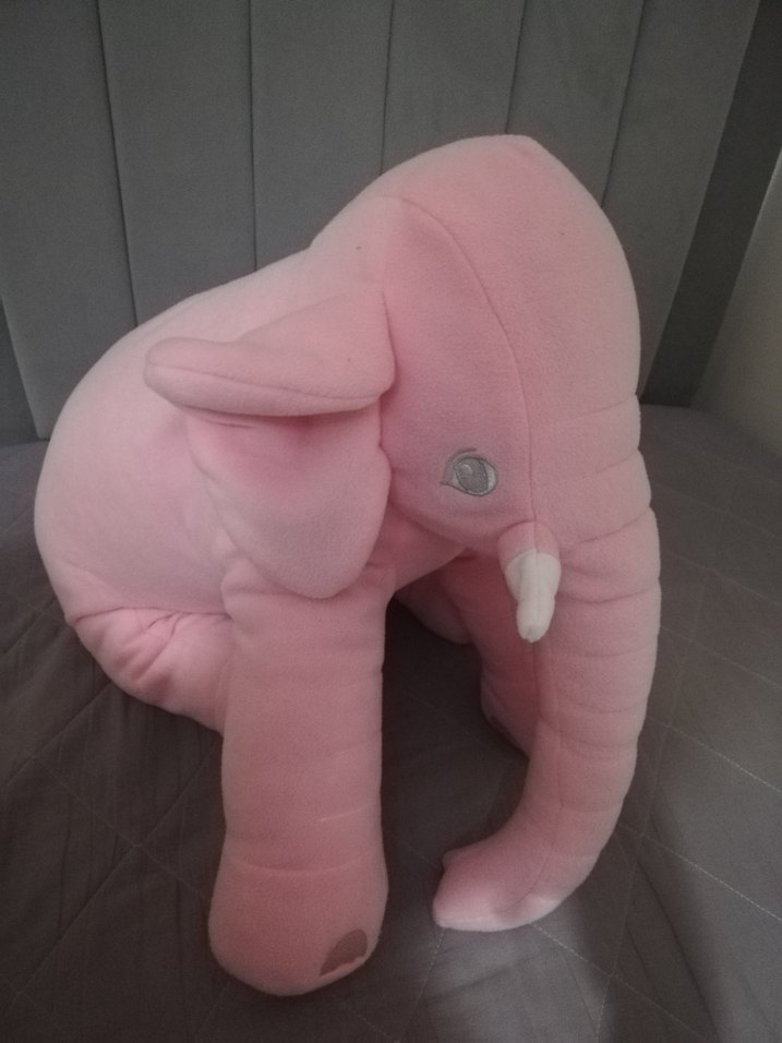 Pastel Pembe Peluş Fil Oyuncak - Görsel 2