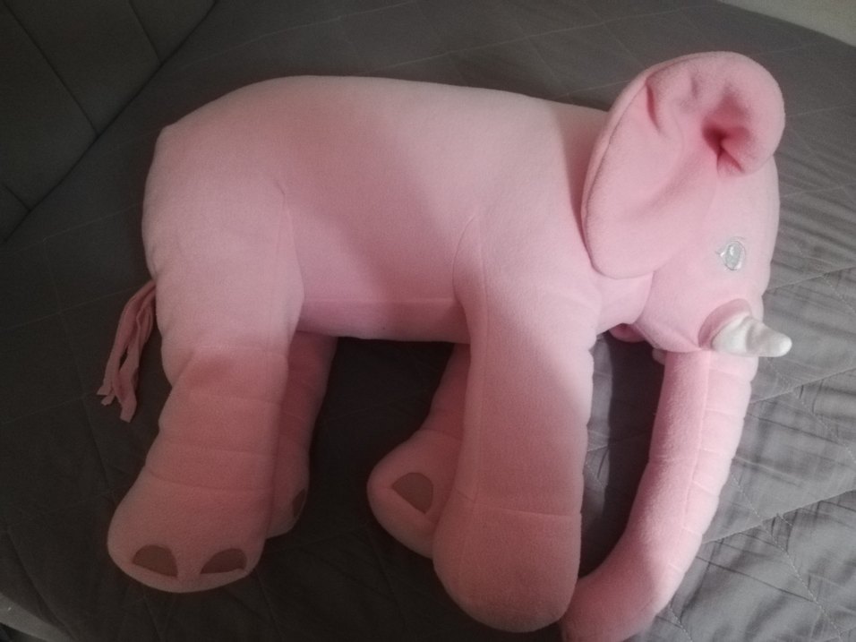 Pastel Pembe Peluş Fil Oyuncak - Görsel 3