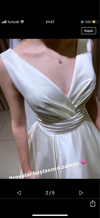 ESRA ÖZCAN TASARIMI SATEN GELİNLİK - Görsel 4