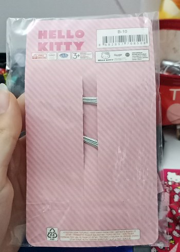 Hello Kitty Baskılı Pembe Fiyonk Toka - Görsel 4