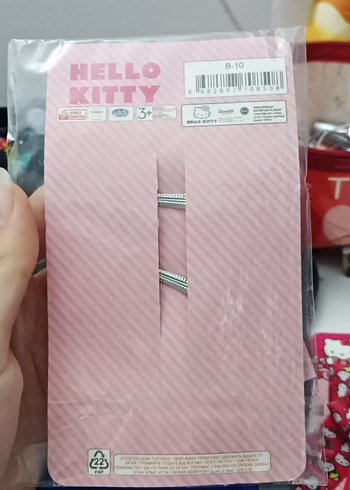Hello Kitty Baskılı Pembe Fiyonk Toka - Görsel 3