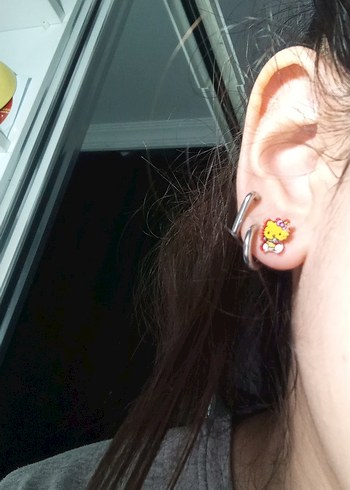 çocuk hello kittyli küpe - Görsel 5