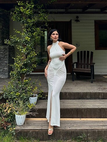 Beyaz Maxi Elbise