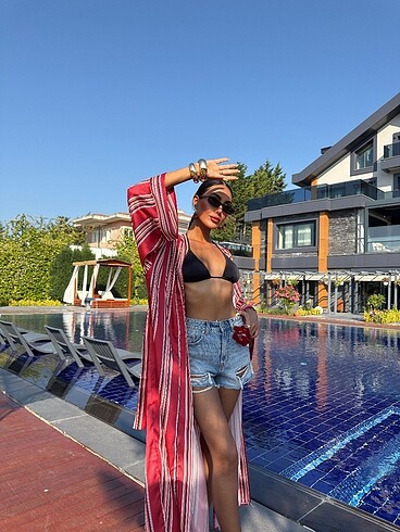 l Beden Kırmızı Kimono