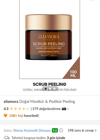 Eliamora Doğal Manikür & Pedikür Peeling 100 ml