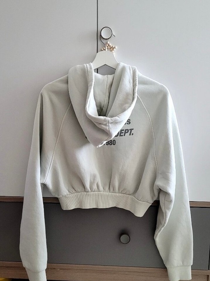 Beyaz Kapüşonlu Fermuarlı Kadın Sweatshirt - Görsel 3