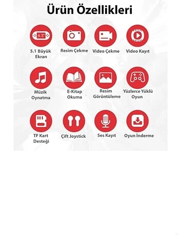 KOMTECH X12 5.1 İNÇ El Atarisi Retro Video Oynatıcı  Oyun konsol - Görsel 3