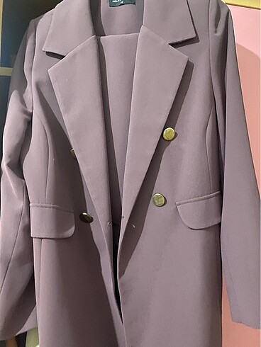 42 Beden pembe Renk Tesettüre uygun Blazer ceket-Pantolon Takım