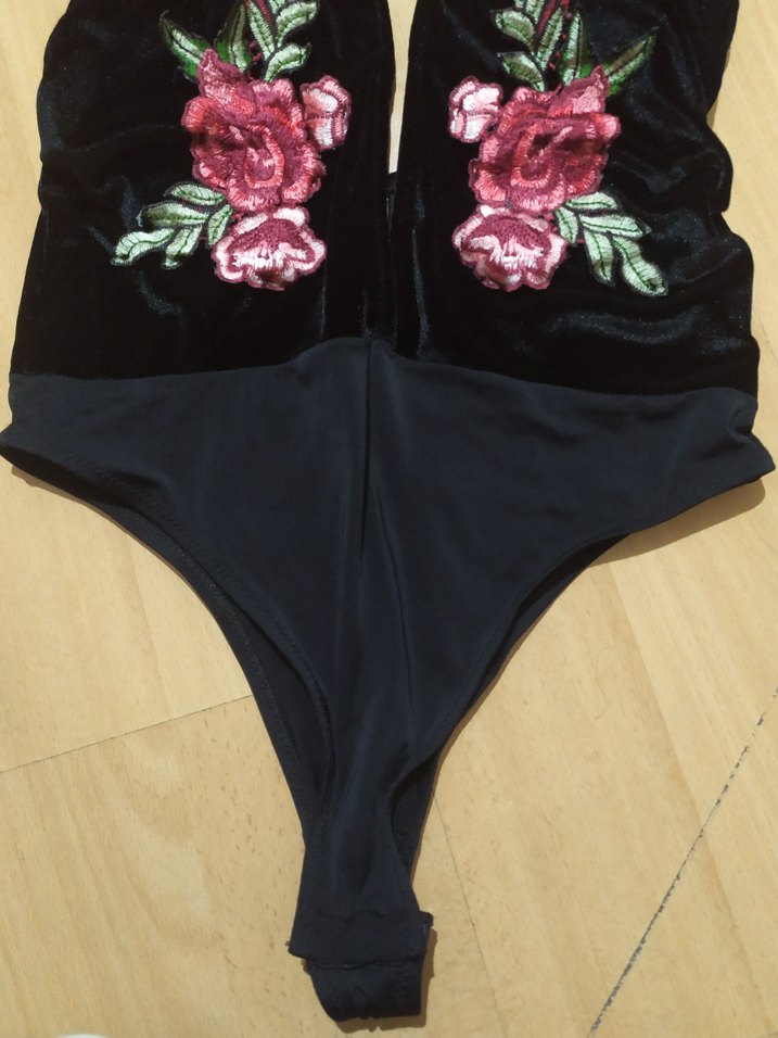 Düğmeli İşlemeli Siyah Mini Mayo - Görsel 3