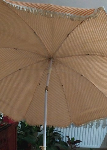 Diğer Bej Pileli Bohem Kadın plaj Şemsiye