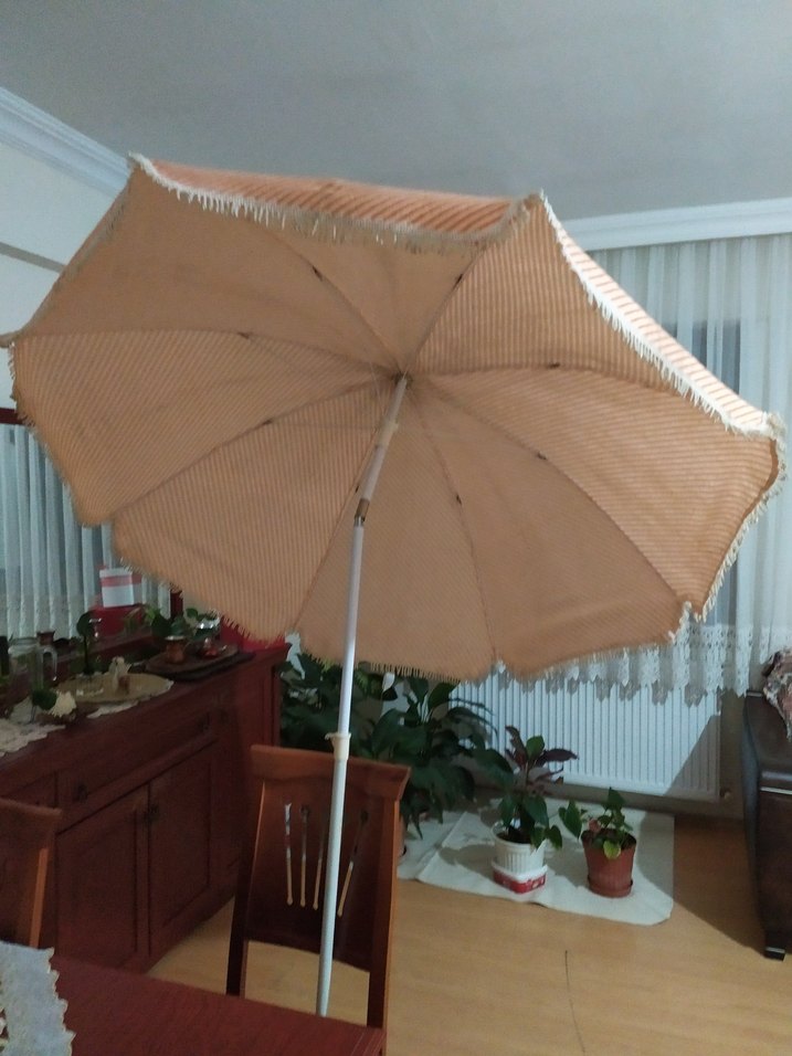 Bej Pileli Bohem Kadın plaj Şemsiye - Görsel 3