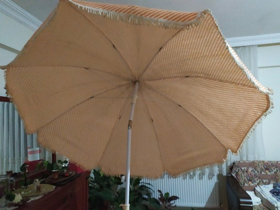 Bej Pileli Bohem Kadın plaj Şemsiye - Görsel 2