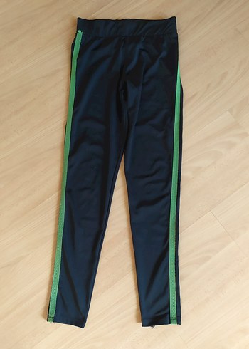 Koyu Yeşil Şeritli Spor Tayt