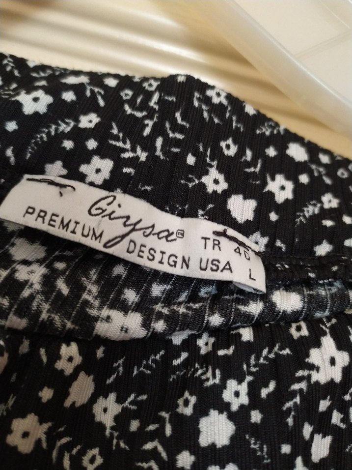 Drapeli Siyah Midi Hamile Eteği - Görsel 2